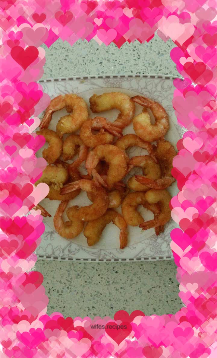 Tomato flavored shrimp balls