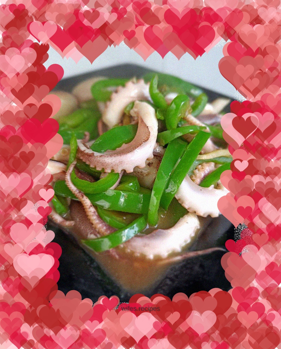 Fried octopus with bell pepper