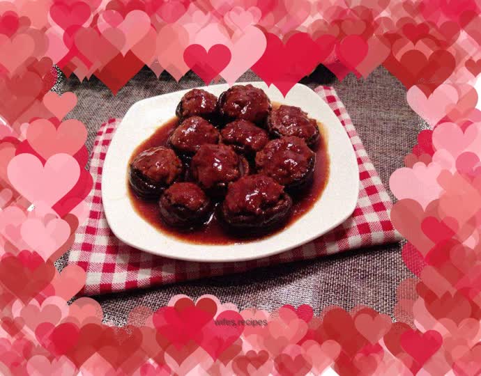 Pan-fried stuffed shiitake mushrooms