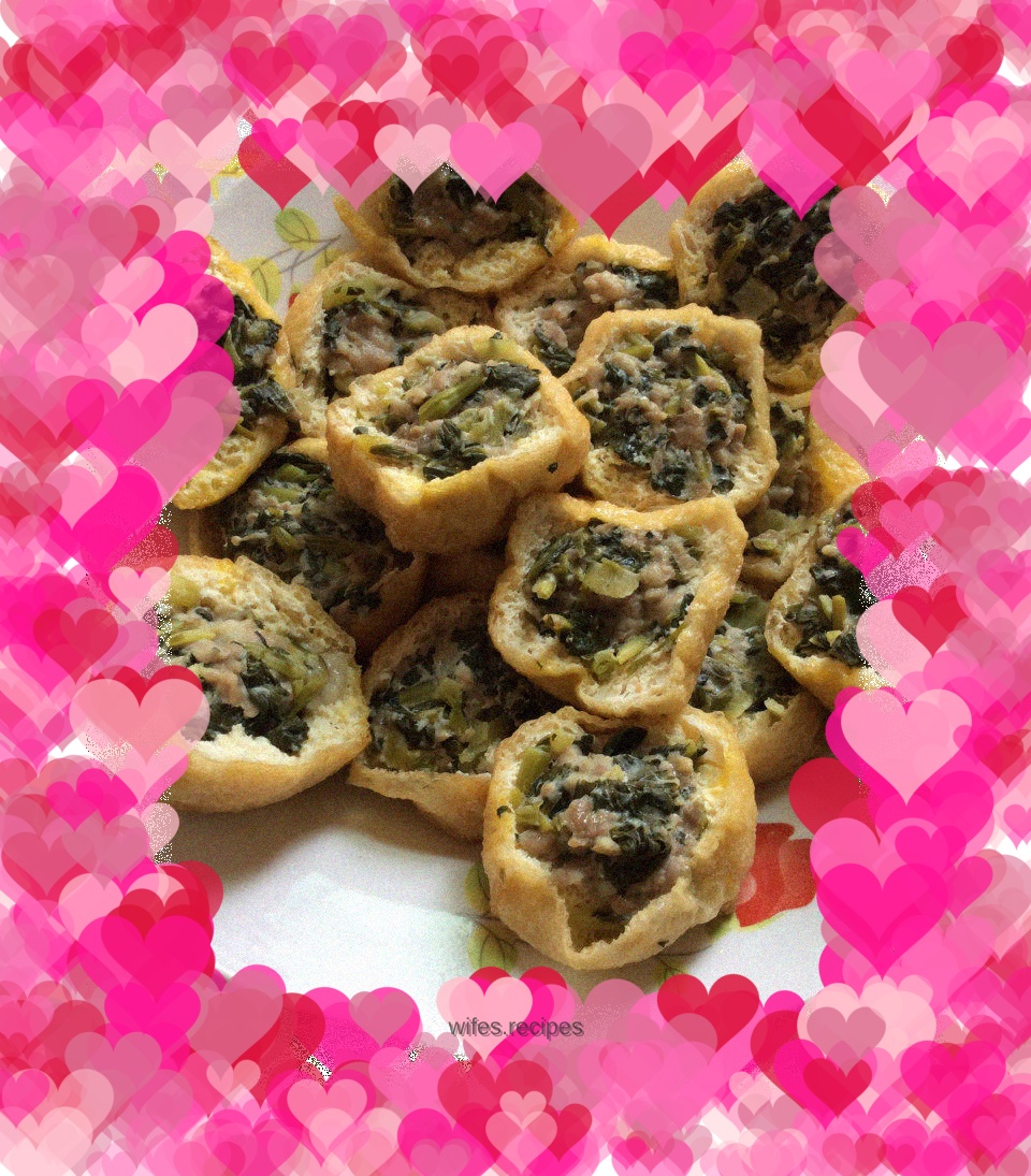 Fried tofu stuffed with meat