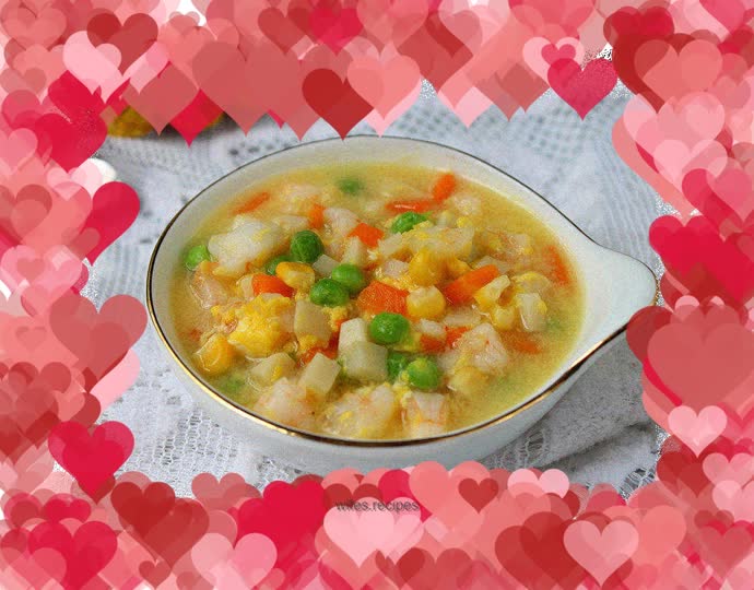 Vegetable and seafood soup