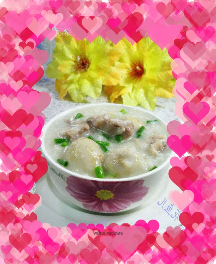 Pork ribs, taro and rice porridge