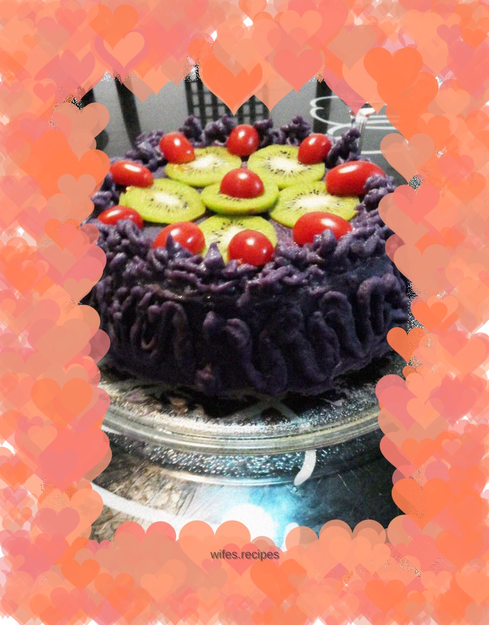 Rice Cooker Purple Sweet Potato Mousse Birthday Cake