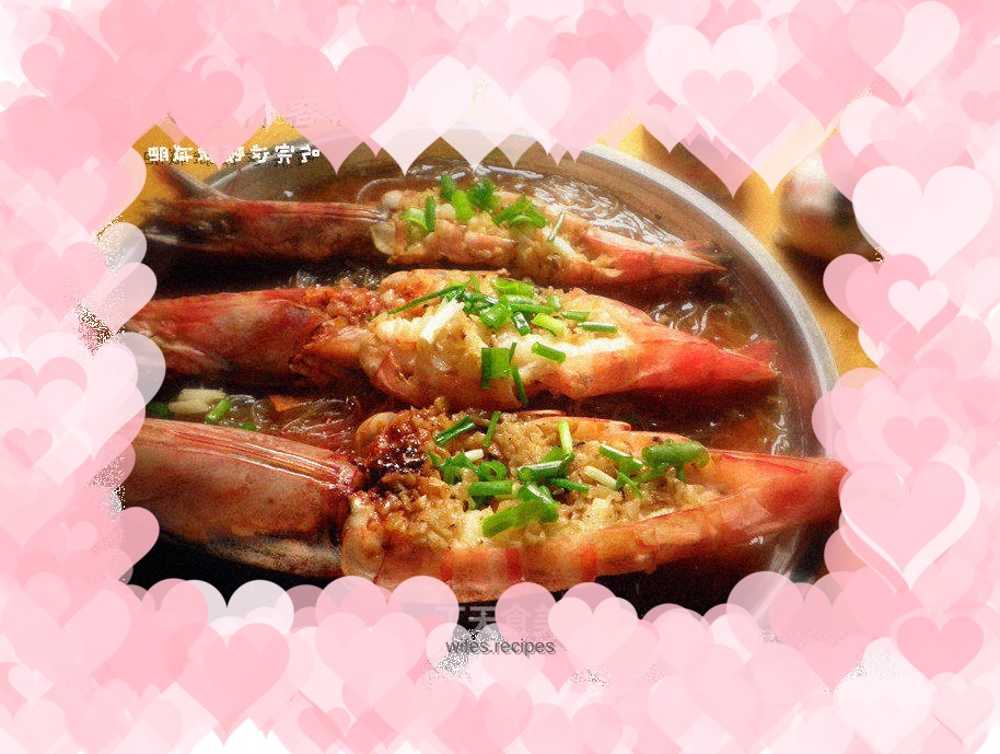 Garlic open-back prawns