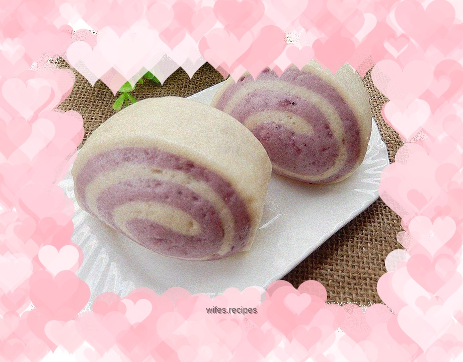 Purple Sweet Potato Steamed Bun Roll