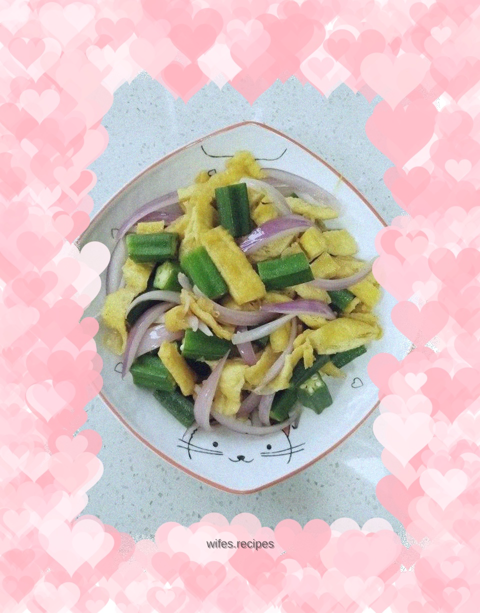Stir-fried okra with dried tofu