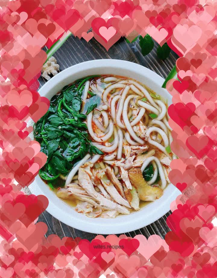 Chicken and potato noodles