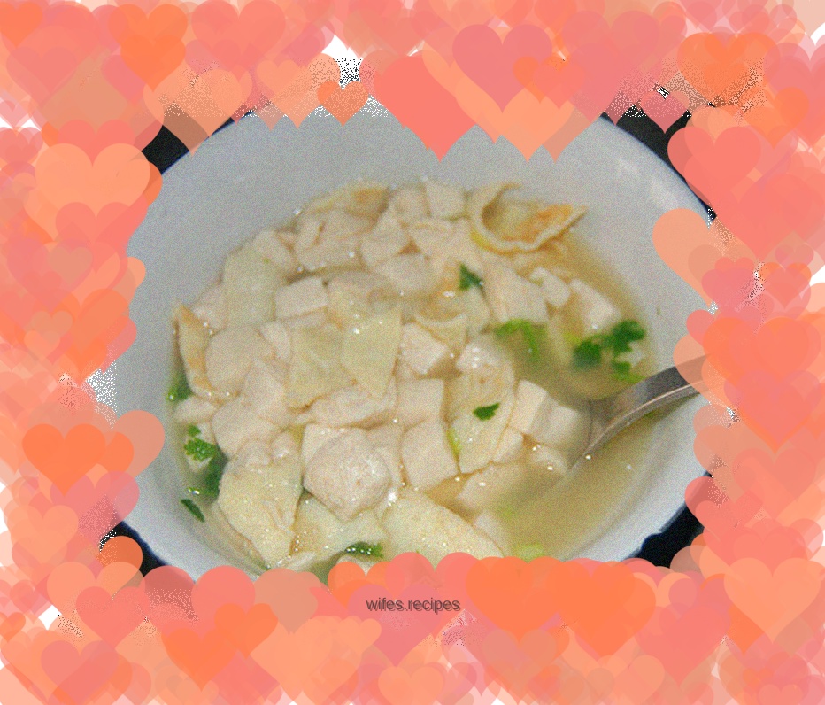 Egg skin tofu soup