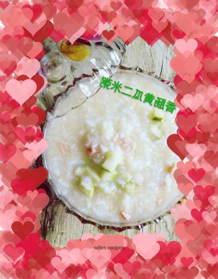 Sausage, Cucumber and Two Rice Porridge