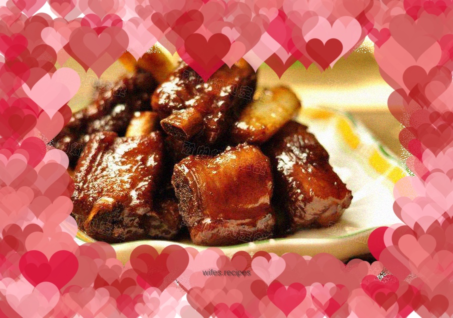 Braised pork ribs with green onions