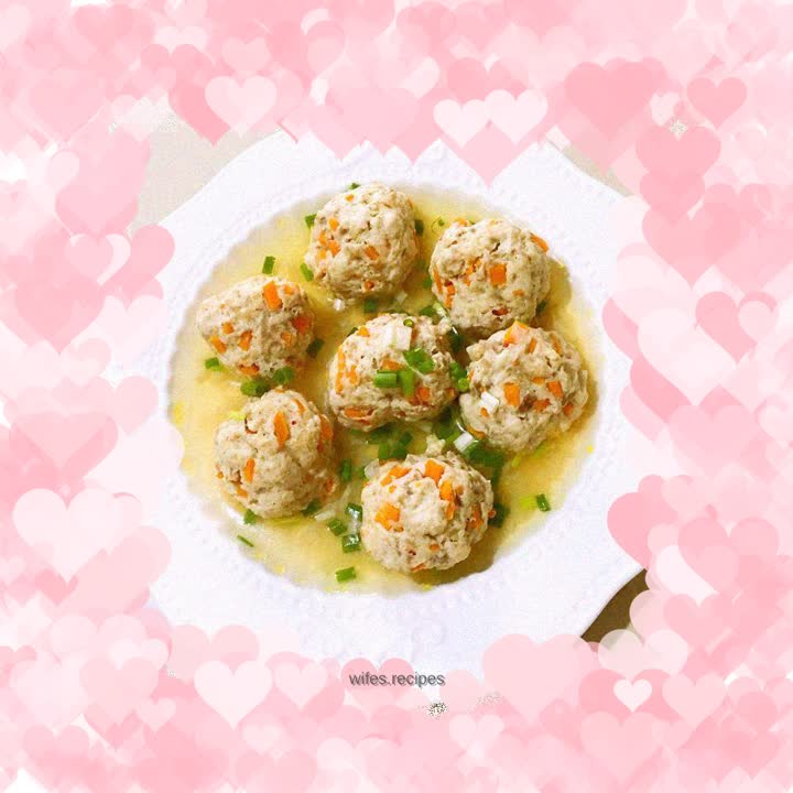 Tofu, carrot and pork balls