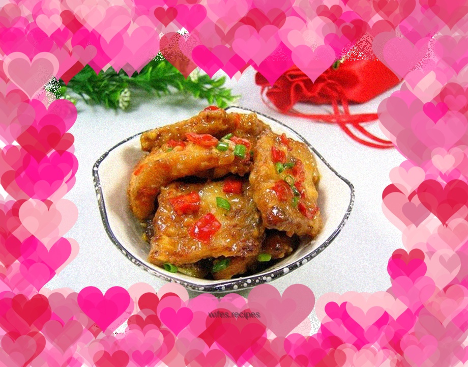 Fish steak with chopped pepper