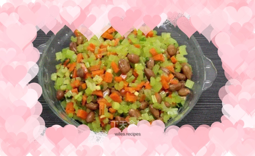 Smart gourmet food/refreshing snack with cold celery and peanuts
