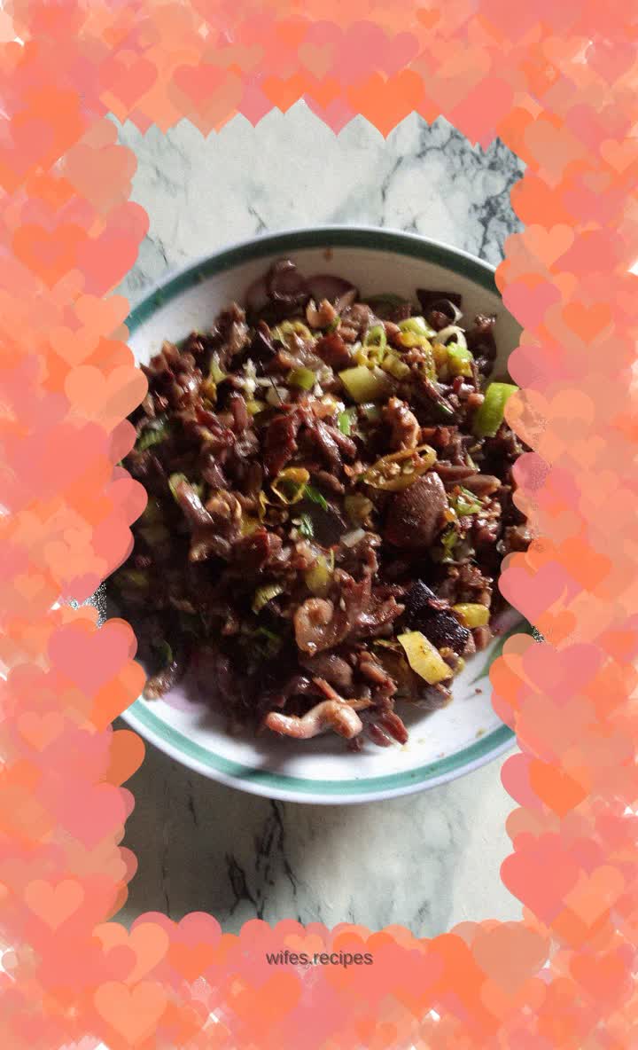 Stir-fried chicken tripe