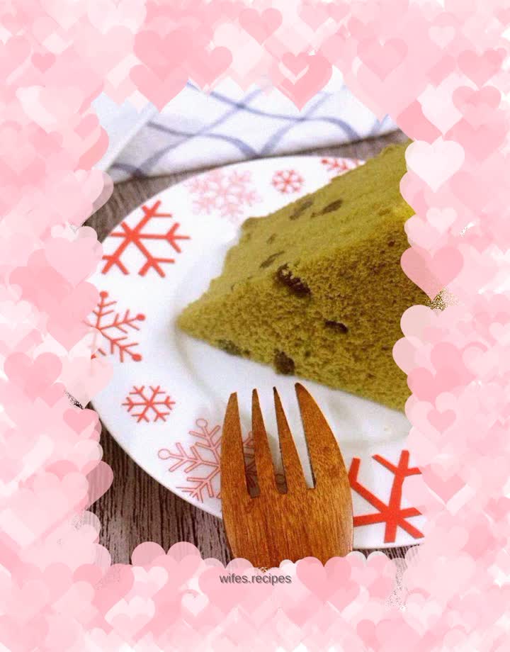 Matcha red bean chiffon cake