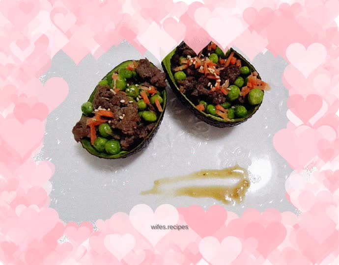 Double beef meal♥avocado♥beef with peas