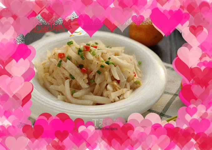 Vegetarian fried shredded white radish