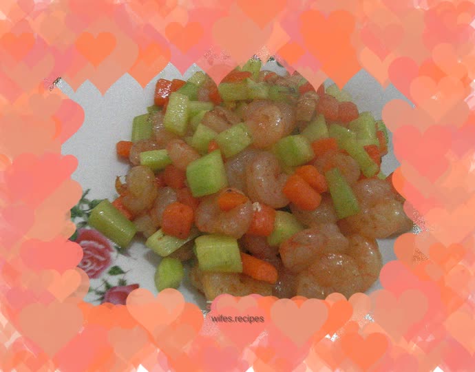 Stir-fried shrimps