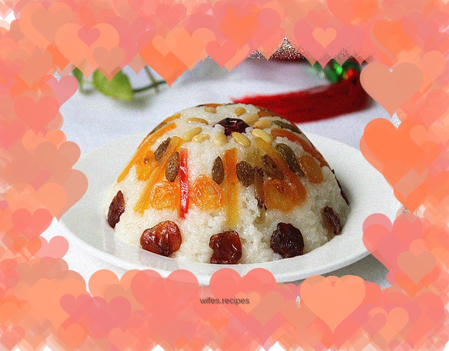 Lard rice with rice pudding