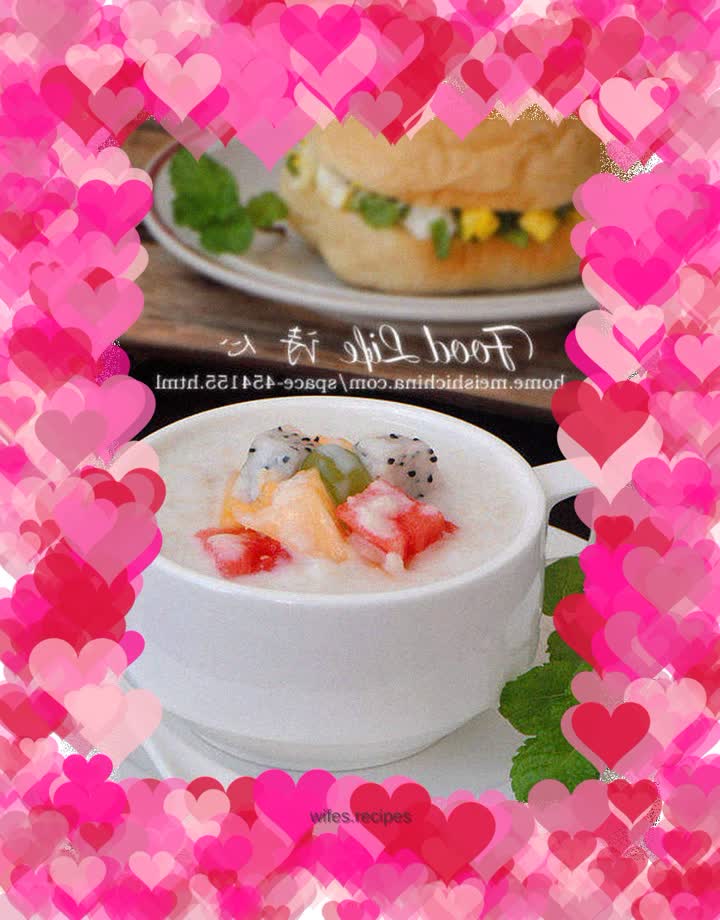 [Milk-flavored oatmeal and fruit porridge]-----Icy, refreshing breakfast