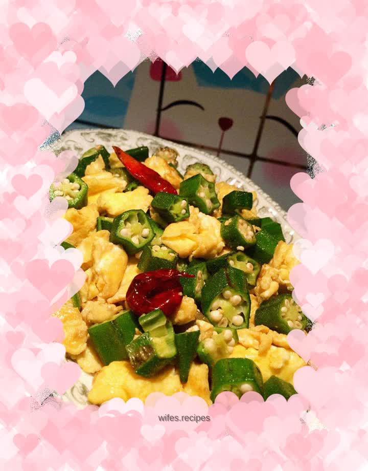 Okra scrambled eggs