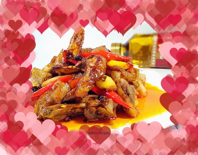 【Roasted local chicken in red oil】