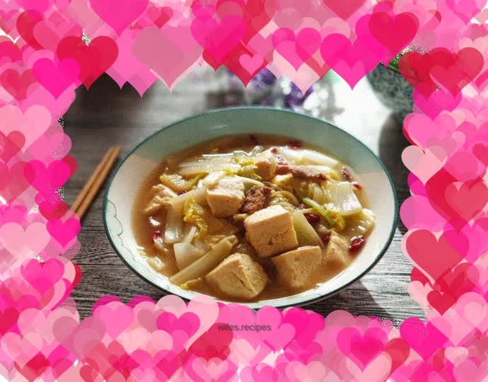 Stewed Frozen Tofu with Baby Cabbage