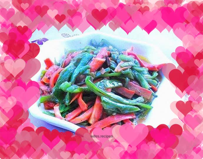 Stir-fried carrots and peppers