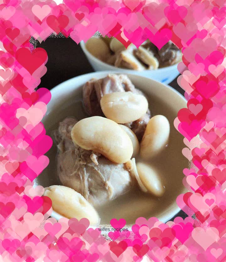 Big white bean and apple bone soup