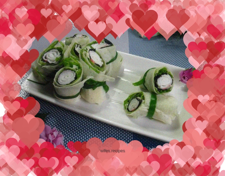 Crab stick and seaweed salad roll