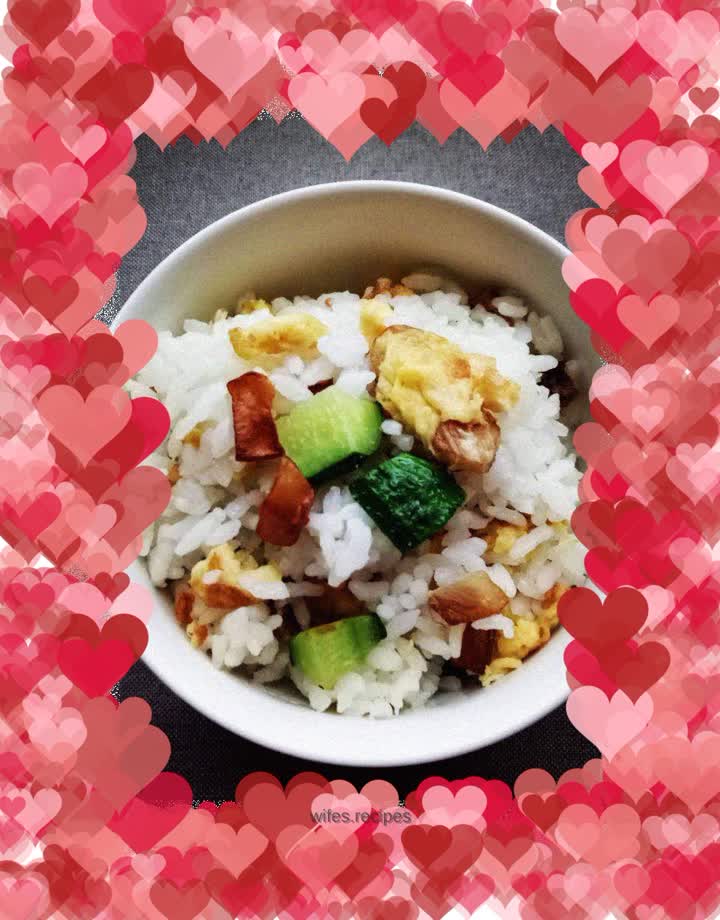 King oyster mushroom and egg fried rice