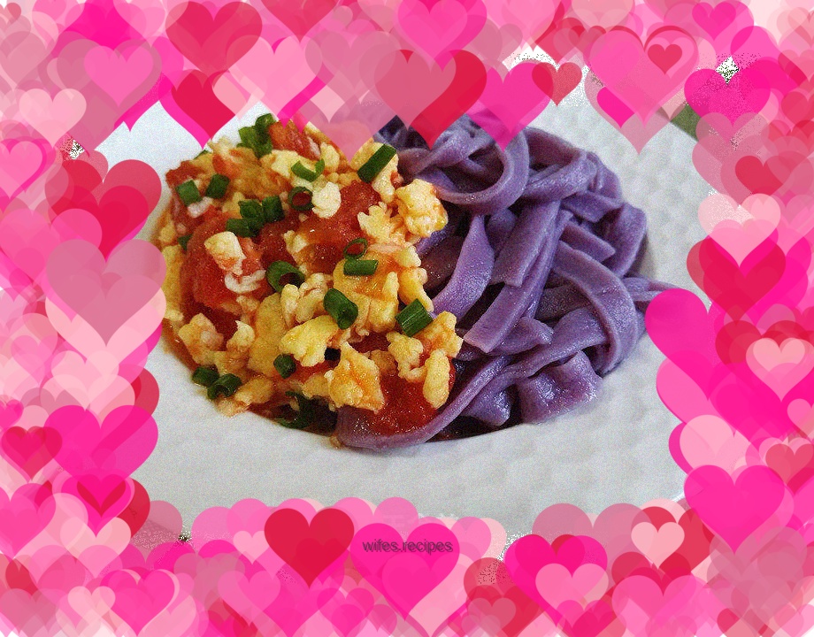 Tomato Egg Purple Potato Noodles