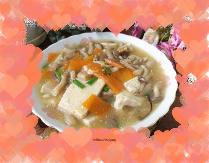 Mushroom and tofu soup
