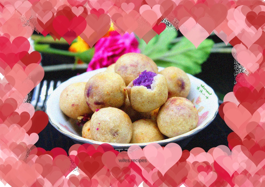 Purple potato and taro balls