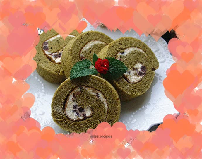 Matcha Honey Bean Cake Roll