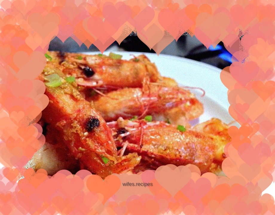 Pan-fried prawns