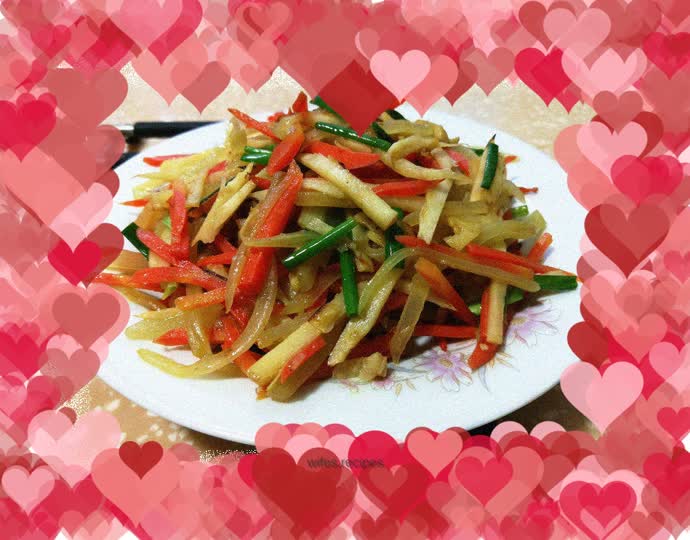 Stir-fried double bamboo shoots with carrots