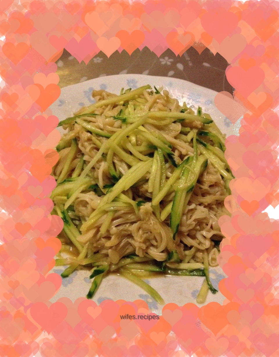 Homemade Cold Enoki Mushrooms