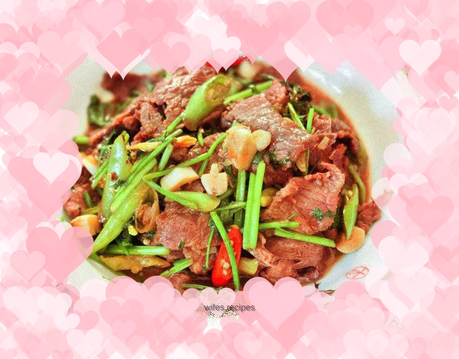 Beef stir-fried with coriander