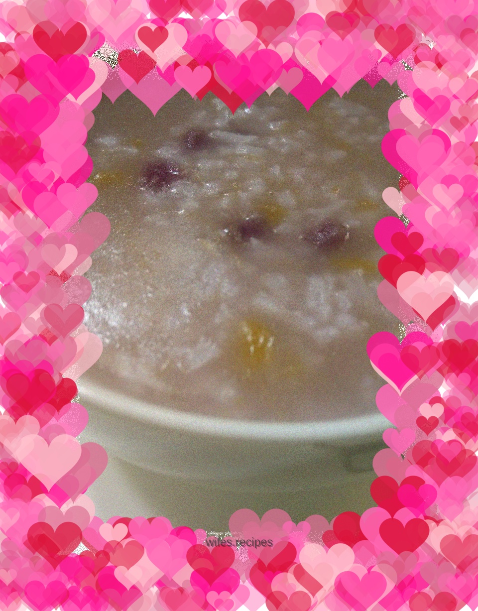 Purple sweet potato and pumpkin porridge