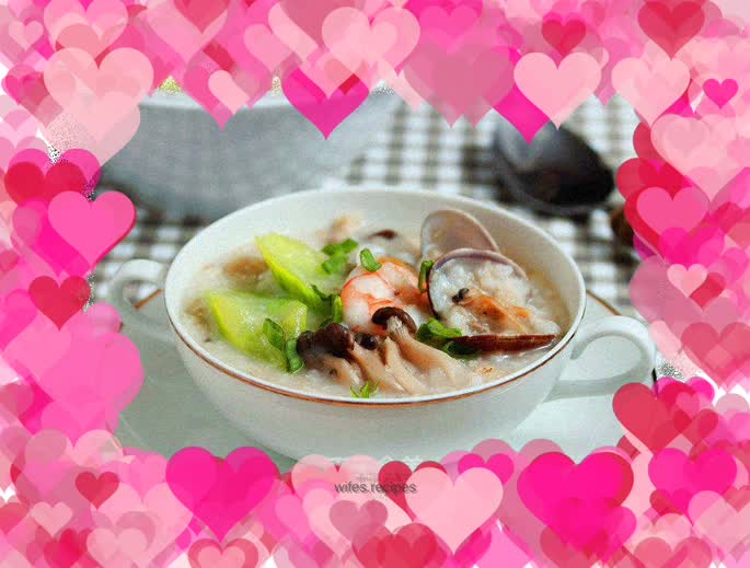 Luffa oatmeal seafood porridge