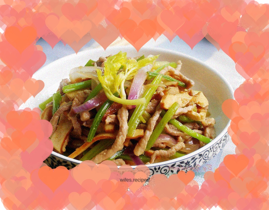 Stir-fried three shredded lean meats