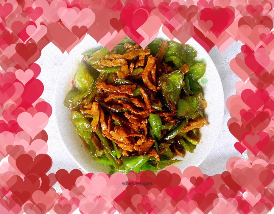 Shredded pork with green pepper