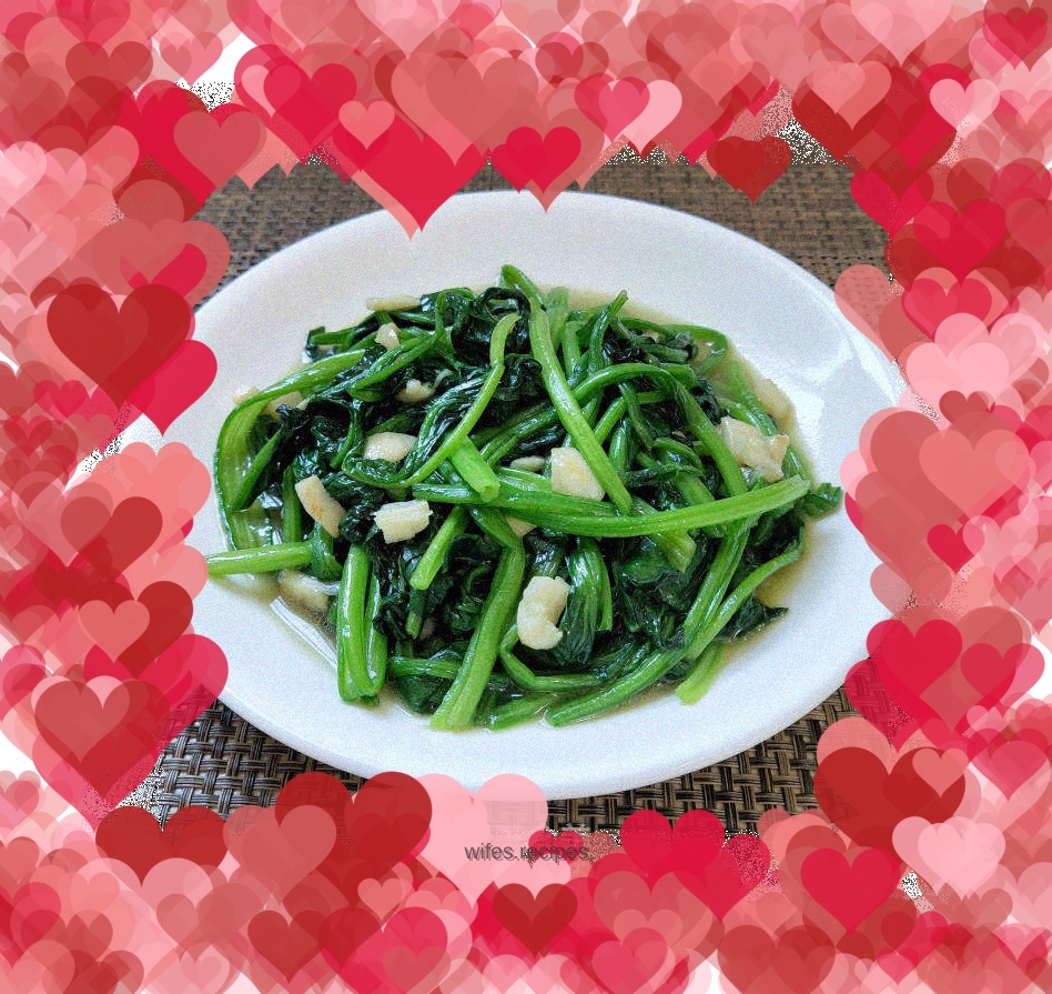 Stir-fried spinach with garlic