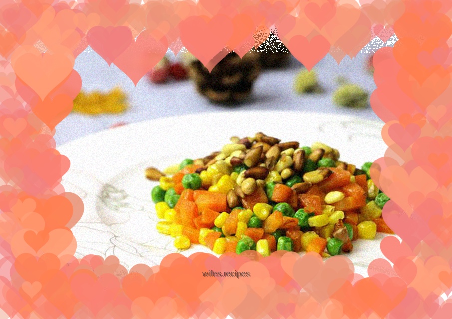 Pine Nuts, Peas and Corn
