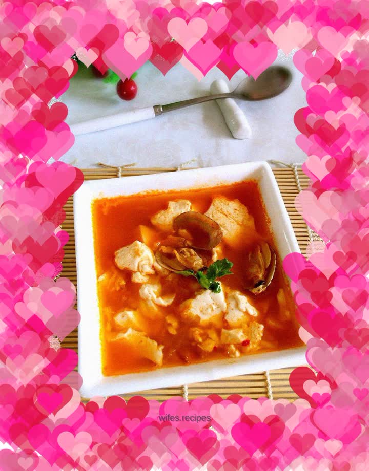 Korean clam tofu brain soup