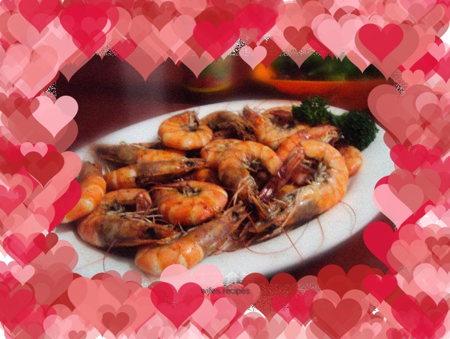 Boiled prawns