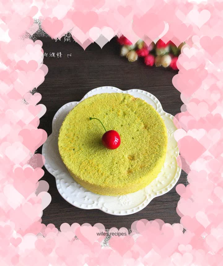 Spinach chiffon cake (6 inches)