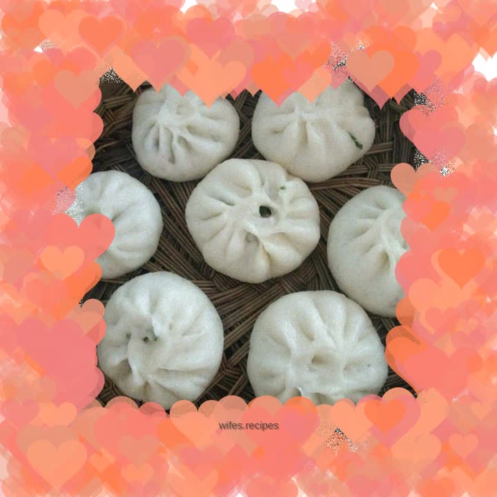 Dried green vegetable buns