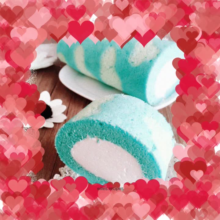 Blue Sky and White Clouds Cake Roll